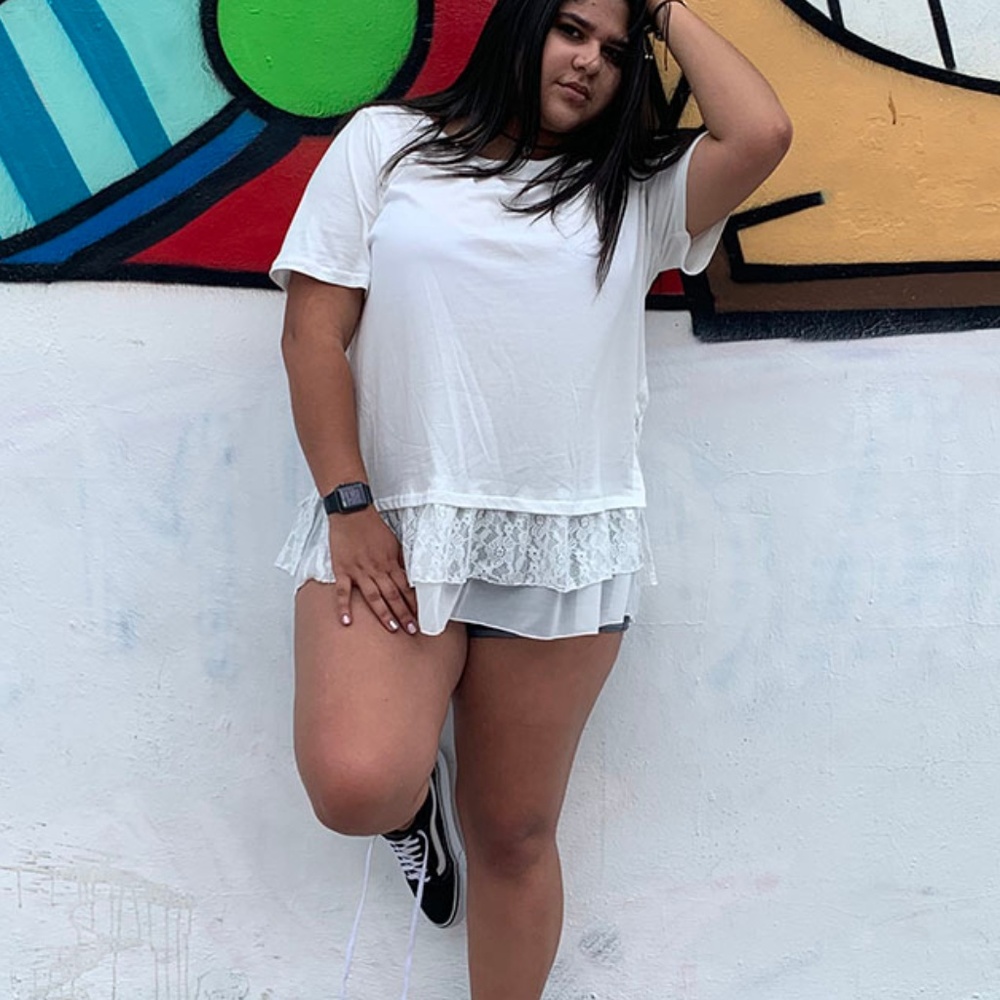 💞 PLUS SIZE Top Blouse with Layered Lace